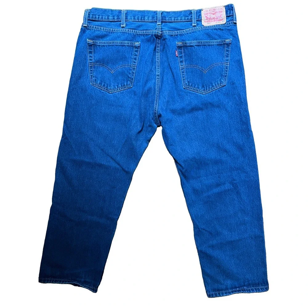 Levi's 505 Jeans Mens 44x30 Relaxed Fit Wide Leg Blue Medium/Dark Wash Levis EUC